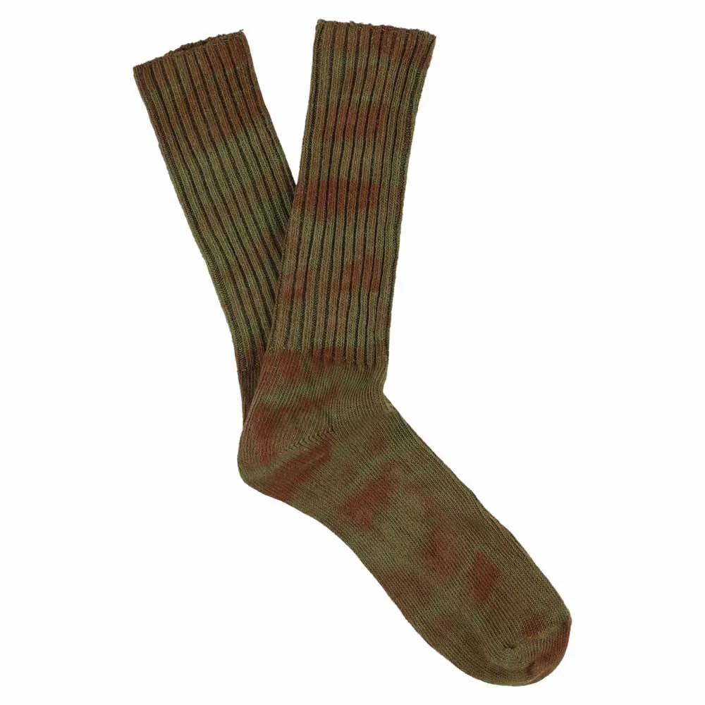 Tie Dye Socks - Brown / Green