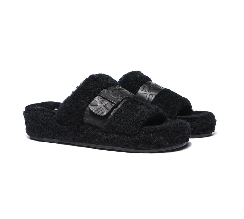 UGG Women Slides Curly Sheepskin Wool Slip-on Sandals Flats Croft