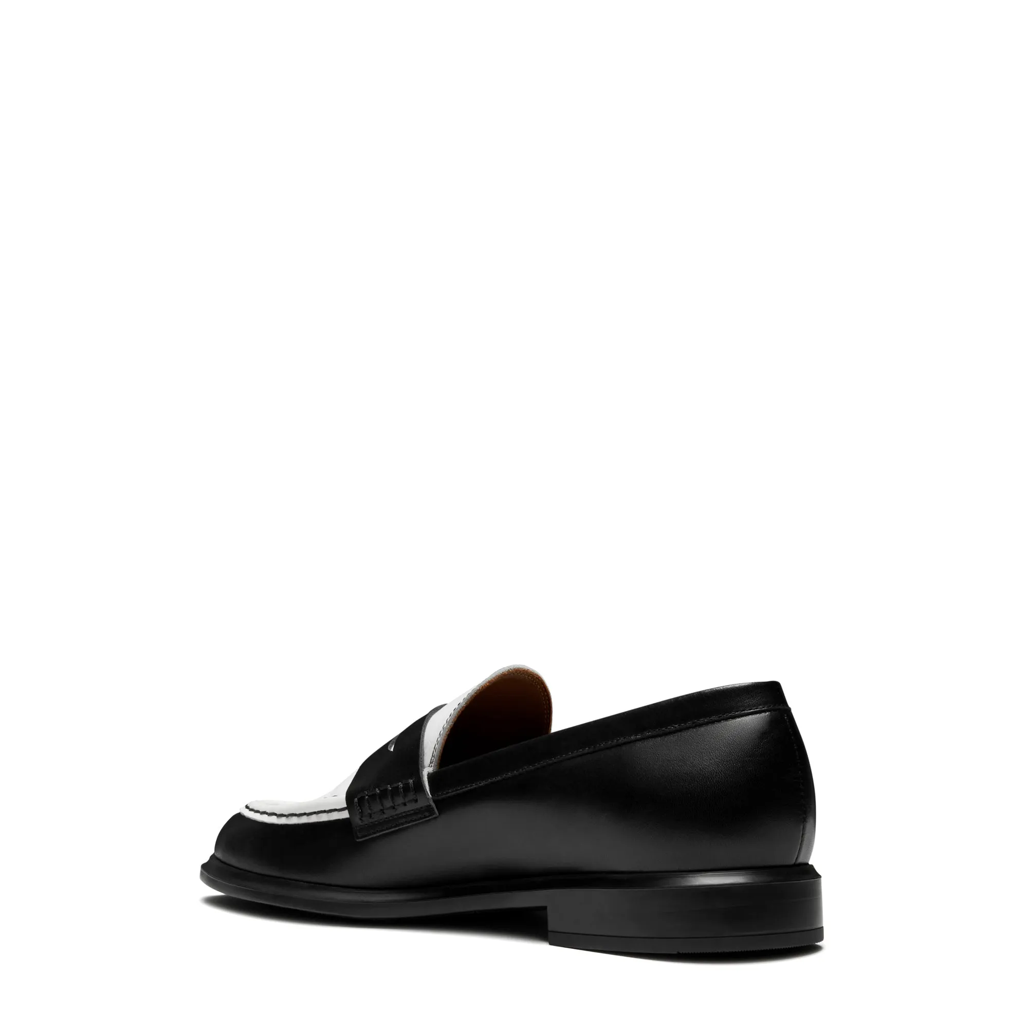 Vendôme Blandine black and white calfskin leather loafers