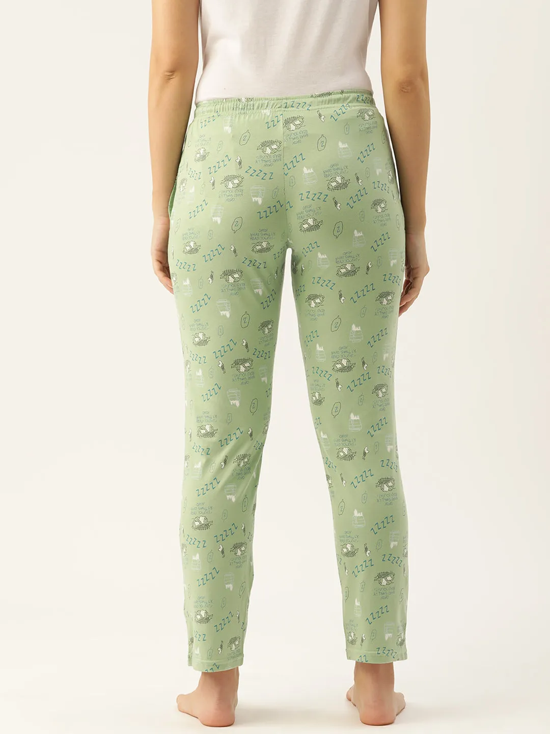 Women's Printed Cotton Sea Green Lounge Pants | LDLW-2336-1 |