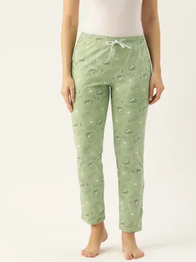 Women's Printed Cotton Sea Green Lounge Pants | LDLW-2336-1 |